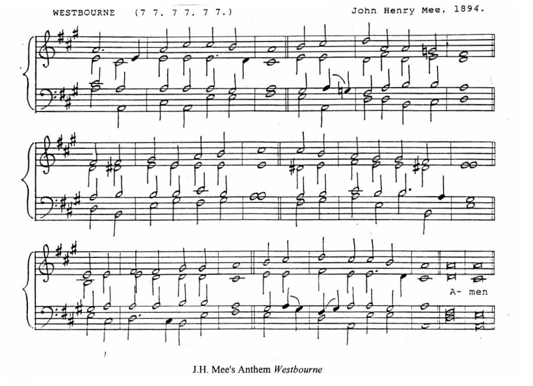 Westbourne Anthem by Rev Dr J.H. Mee