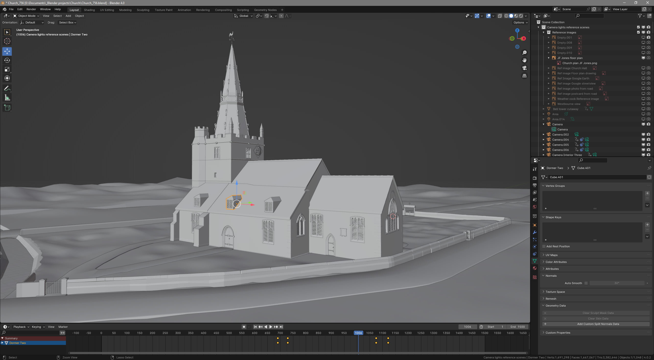 WESTBOURNE HISTORY PHOTO, CHURCH, St. JOHN, ANIMATION, BLENDER TOOL COMPLETE