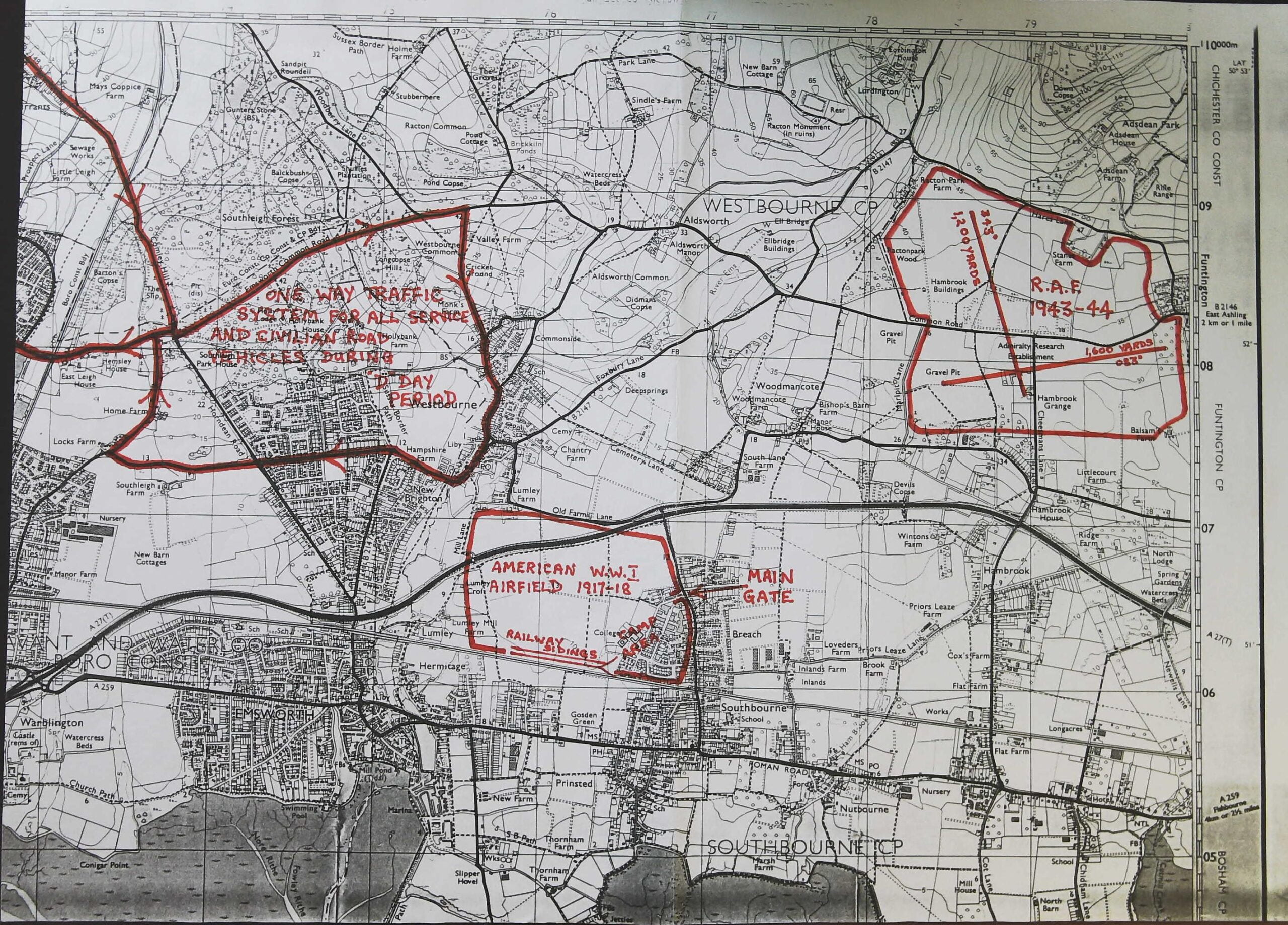 westbourne history D-Day traffic system map airfield MEMORIES, TOM EDWARDS