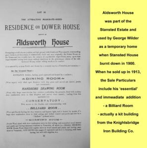 WESTBOURNE HISTORY PHOTO, MEMORIES ,ALDSWORTH HOUSE , WILDER , Knightsbridge Iron Building Company , STANSTED 1913 SALE , DOWER HOUSE