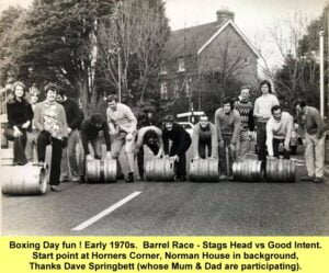 WESTBOURNE HISTORY PHOTO, MEMORIES ,NORTH STREET, BARREL RACE , HORNERS CORNER, NORMAN HOUSE , 1970 , GOOD INTENT , SPRINGBETT,