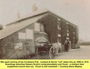 WESTBOURNE HISTORY PHOTO, MEMORIES ,CRICKETERS, PUB, COMMONSIDE, LAMBERT & NORRIS ,OVUM