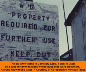 WESTBOURNE HISTORY PHOTO, MEMORIES , ARMY, CAMP . CEMETERY LANE , 1950 ,