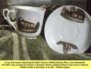 WESTBOURNE HISTORY PHOTO, WHITE CHIMNEY ROW, ST FAITHS, HOMELANDS, COMMEMORATIVE POTTERY. MILL LANE.