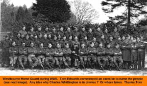 WESTBOURNE HISTORY PHOTO, WESTBOURNE HOME GUARD, WWII, CHARLES WHITTINGTON