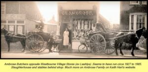 WESTBOURNE HISTORY PHOTO, AMBROSE, NORTH STREET, MONKS HILL, BUTCHER