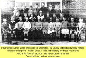 WESTBOURNE HISTORY PHOTO, SCHOOL, RIVER STREET, CLASS 3, 1935, LEN BUTT