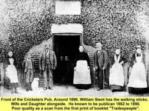 WESTBOURNE HISTORY PHOTO, CRICKETERS, PUB, COMMONSIDE, 1890, PUBLICAN, Stent,