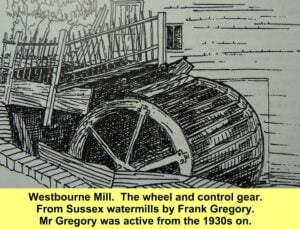 WESTBOURNE HISTORY PHOTO, WESTBOURNE MILL,WHEEL,PENSTOCK