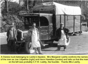 WESTBOURNE HISTORY PHOTO, LASHLY, HAULIER, DENNIS TRUCK, LILLYWHITE, HERM HAMILTON