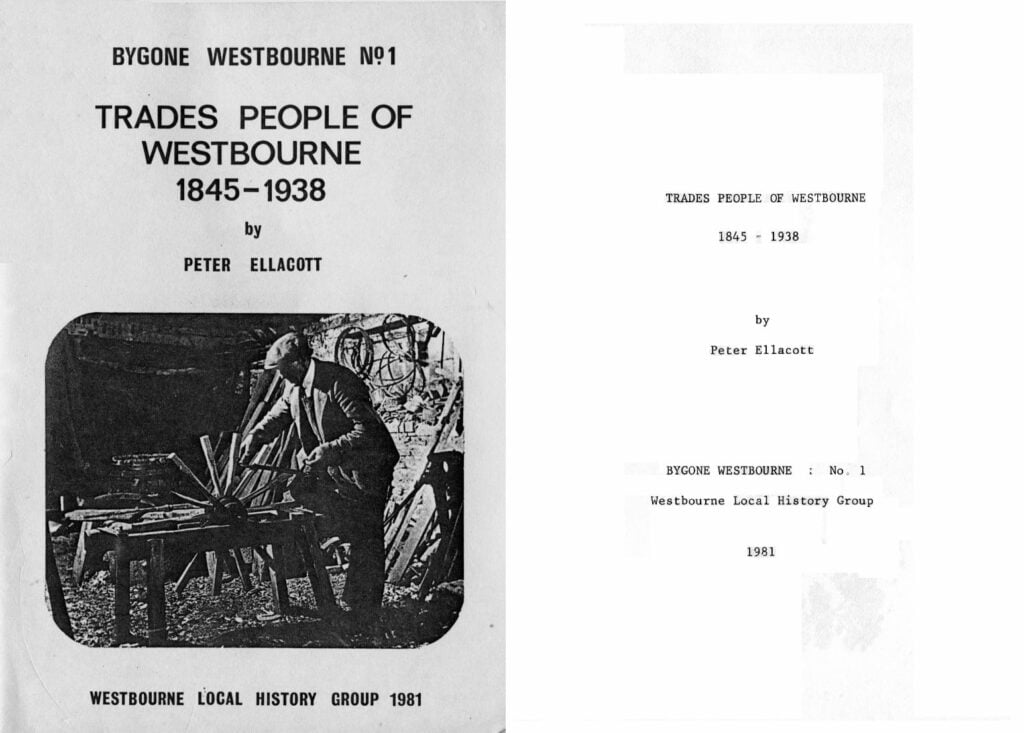 WESTBOURNE HISTORY, PUBLICATION, TRADES PEOPLE, 1845, 1938, PETER ELLACOTT, No. 1, PDF, DOWNLOAD