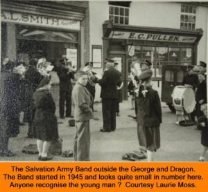 WESTBOURNE HISTORY PHOTO, SALVATION ARMY, BAND, SQUARE, GEORGE AND DRAGON, LAURIE MOSS