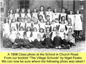 WESTBOURNE HISTORY PHOTO, SCHOOL, CHURCH ROAD, CLASS, 1908, VILLAGE SCHOOLS