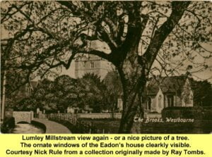 WESTBOURNE HISTORY PHOTO, LUMLEY MILLSTREAM, CHURCH, St. JOHN, SPIRE, 1770, REV EADON. MIIS