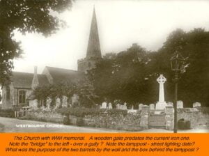 WESTBOURNE HISTORY PHOTO, CHURCH, St. JOHN, YEW, INTERIOR, SCREEN, MEMORIAL, CHURCHYARD