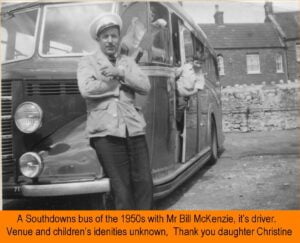 WESTBOURNE HISTORY PHOTO, SOUTHDOWNS BUS DRIVER MCKENZIE