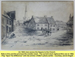 WESTBOURNE HISTORY PHOTO, SQUARE, LEDGER, CHURCH TOWER, CLOCK, 1862